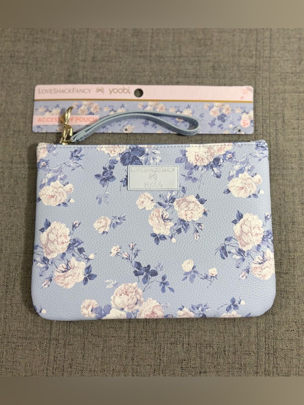 NWT LoveShackFancy x Target Light Blue Floral Accessories Pouch
